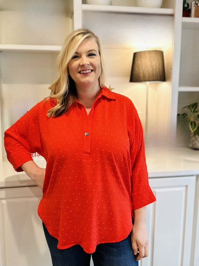Ivy Jane Red Popover Top