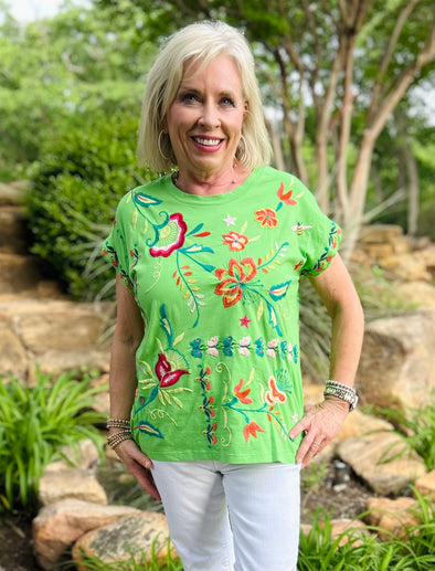 Johnny Was Kelly Green Averi Relaxed Tee