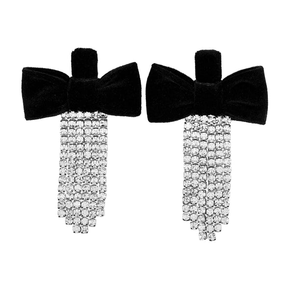 Black Velvet Bow Earrings