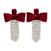 Red Velvet Bow Earrings