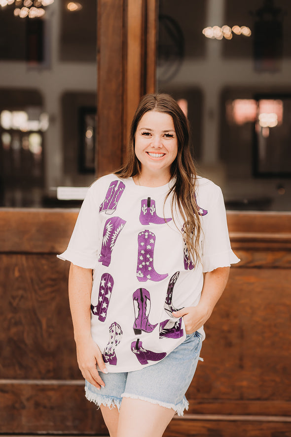 Walk The Line Purple Tee