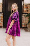 Queen of Sparkles Purple Tinsel Dress