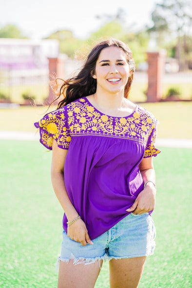 Purple Golden Girl Top