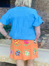 Queen of Sparkles Orange Gauze Turtle Skort