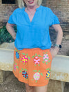 Queen of Sparkles Orange Gauze Turtle Skort