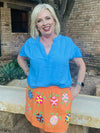 Queen of Sparkles Orange Gauze Turtle Skort