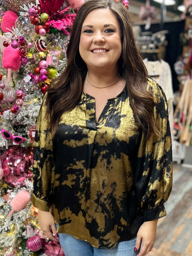 Downtown Dallas Gold and Black Top