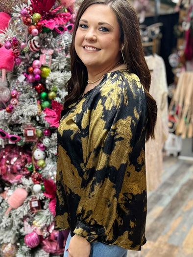 Downtown Dallas Gold and Black Top
