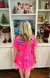 Queen of Sparkles Neon Pink Ornament Dress