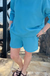 Tammy Textured Aqua Shorts