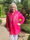 Johnny Was Ashlee Henley Popover Tunic in Raspberry