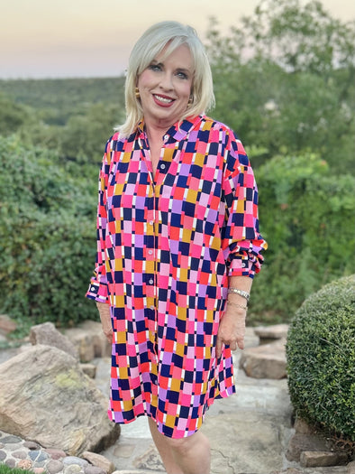 Ronan Check Me Out Blue Mix Dress