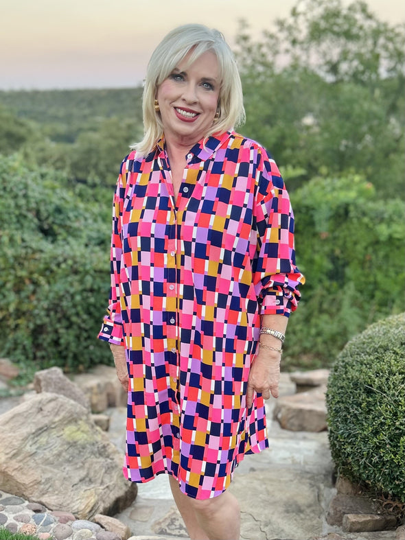 Ronan Check Me Out Blue Mix Dress