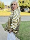 Zebra Zen Sage Green Satin Top