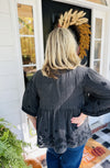 Ivy Jane Gauze Black Embroidered Top