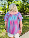 Ivy Jane Blue Checked Out Top