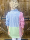 Multi Stripe Mixed Boyfriend Color Block Shirt