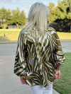 Zebra Zen Sage Green Satin Top