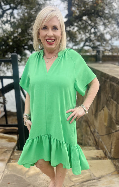 Ivy Jane Green Flutter & Flounce Dress