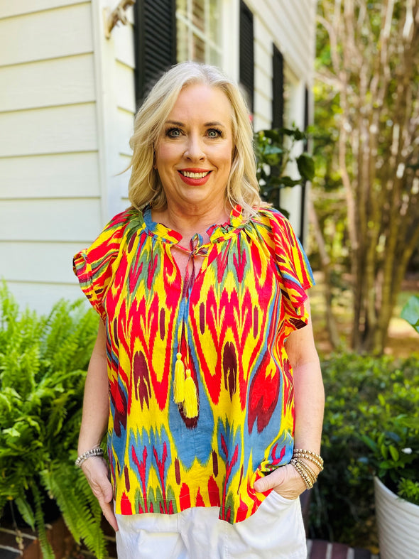Ivy Jane Ikat-Ching Top