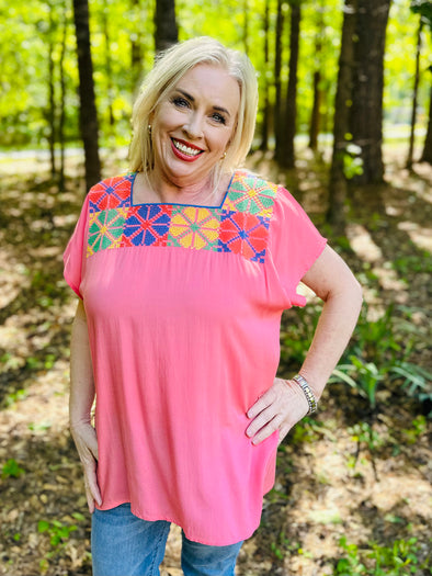 Clementine Coral Top