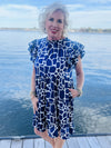 Royal Blue Animal Print Dress