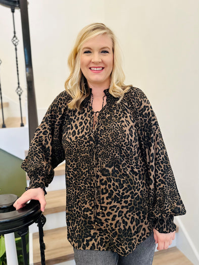 Dear John Mona Ruched Leopard Top