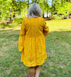 Raylee Eyelet Dress in Mustard