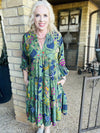 Uncle Frank Olive Power In Print Dress