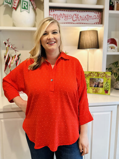 Ivy Jane Red Popover Top