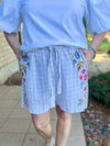 Johnny Was Adele Trapunto Belted Tan Plaid Short