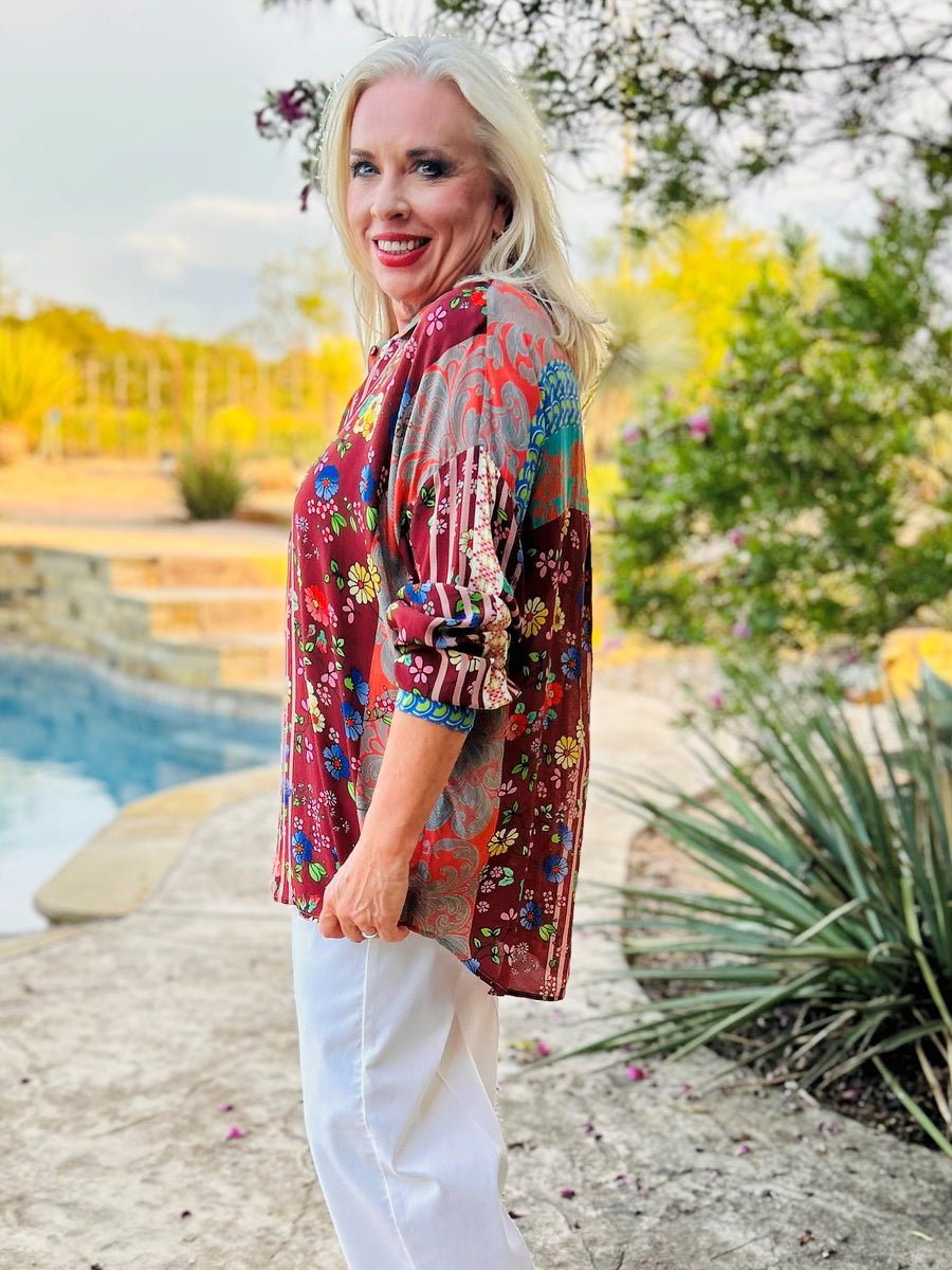 Johnny Was Teaberry Lotus Blouse – Brown Bird Boutique