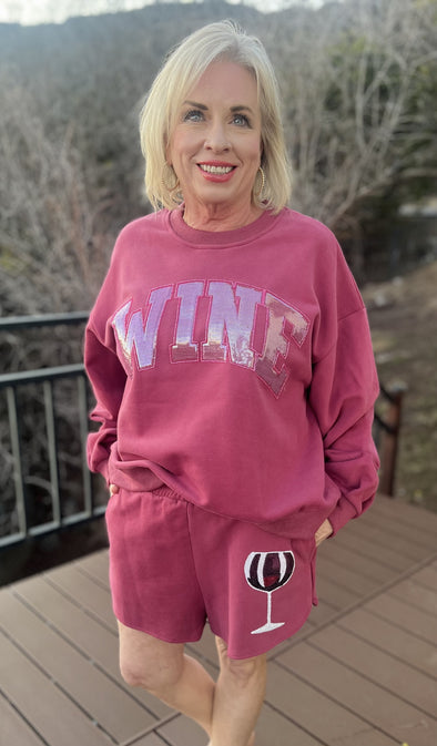 Queen of Sparkles Maroon Wine Sweatshirt