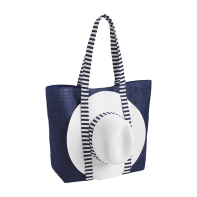 Navy Tote and Hat Gift Set