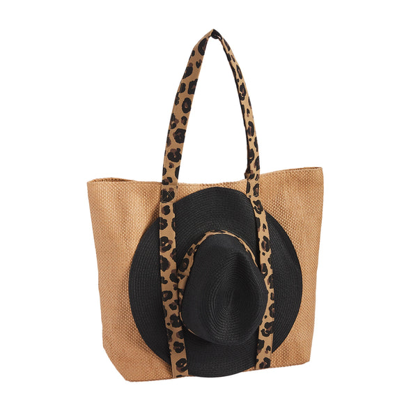 Tan Tote and Hat Gift Set