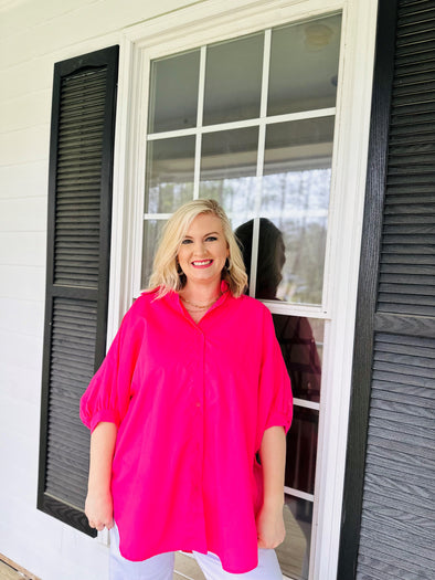 Feeling Bold Pink Oversized Top