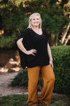 Crepe Tie Top In Black