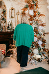 Make Me Smile Chenille Cable Knit Sweater In Green
