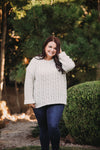 Make Me Smile Chenille Cable Knit Sweater in Cream
