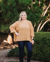 Make me Smile Chenille Cable Knit Sweater In Mustard