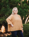 Make me Smile Chenille Cable Knit Sweater In Mustard