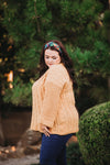 Make me Smile Chenille Cable Knit Sweater In Mustard