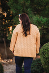 Make me Smile Chenille Cable Knit Sweater In Mustard