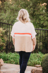 Addy Striped Pullover in Tan