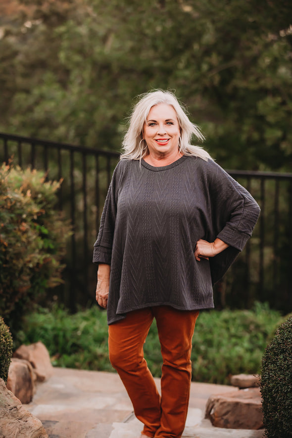Cable Knit Dolman Sleeve Top