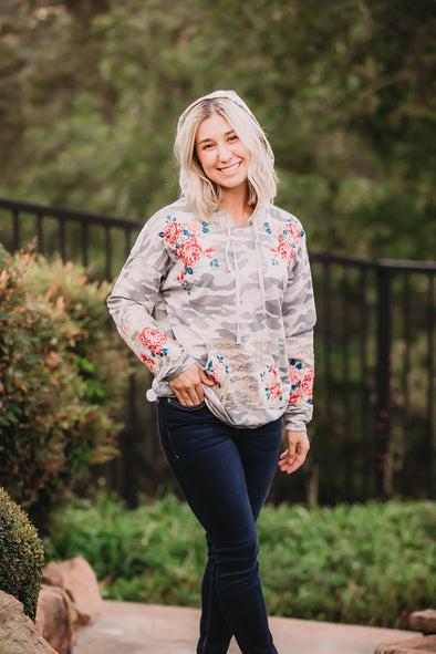 Embroidered Camo Hoodie