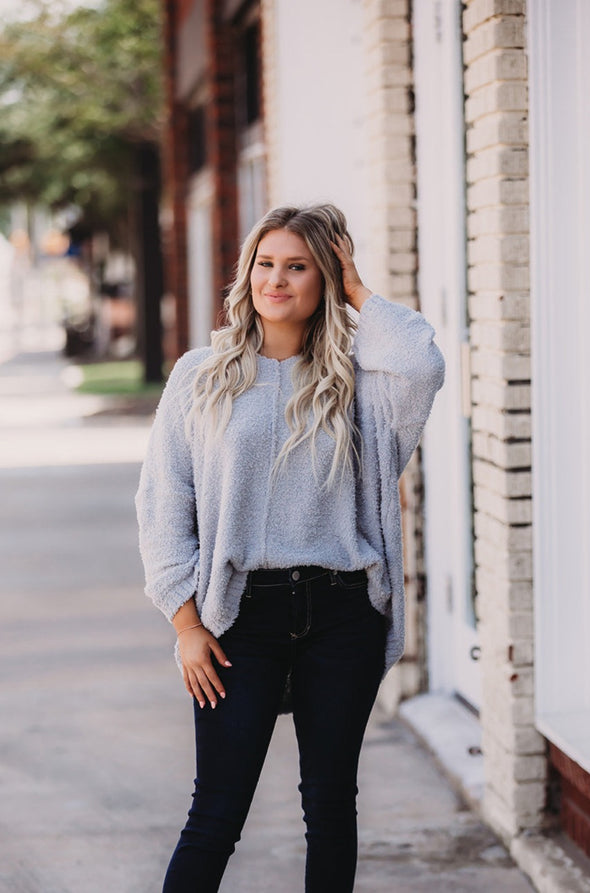 Frances Chenille Sweater in Gray