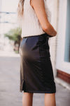 Faux Leather Pencil Skirt