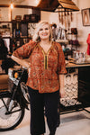 Ivy Jane Batik Floral Embroidered Top