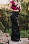 Wide Leg Faux Leather Pant